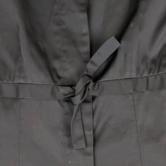 New Women’s Nine West Trench Rain Coat Jacket Full Button Satin Tie Black Medium - Picture 3 of 4